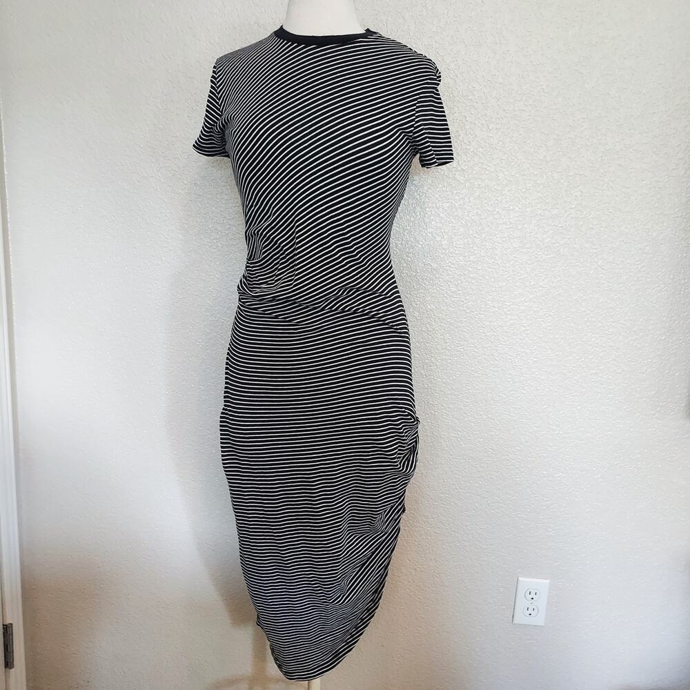 N / Nicholas Black & White Striped Maxi Dress Size 8